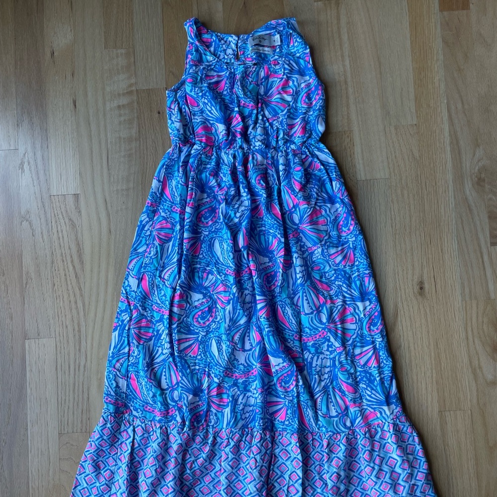 Lilly Pulitzer 20th Anniversary Blue Maxi Dress Girls Medium